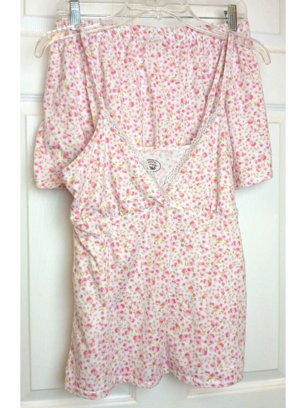 Laura Ashley Floral Pajamas Set 2 Pc Womens Sz Large Shorts Tank Sexy #D-28